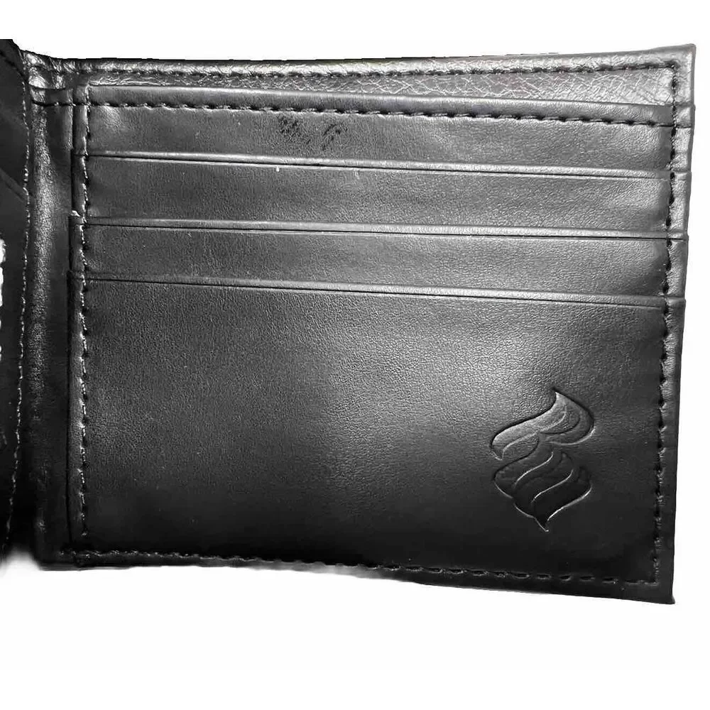 ROCAWEAR MEN'S Wallet BIFOLD SLIM BLACK SAVAGE KING BEAR - SELF MADE